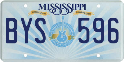 MS license plate BYS596