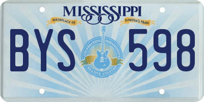 MS license plate BYS598