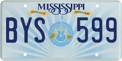 MS license plate BYS599