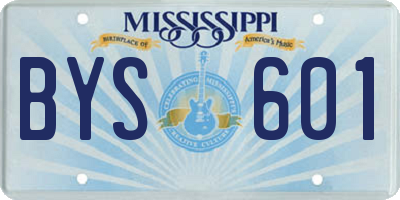 MS license plate BYS601