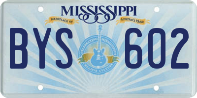 MS license plate BYS602