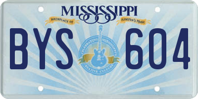 MS license plate BYS604