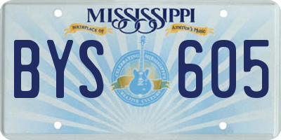 MS license plate BYS605