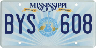 MS license plate BYS608