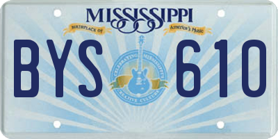 MS license plate BYS610