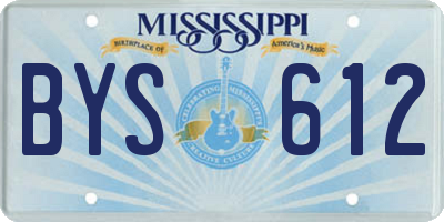 MS license plate BYS612