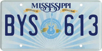 MS license plate BYS613