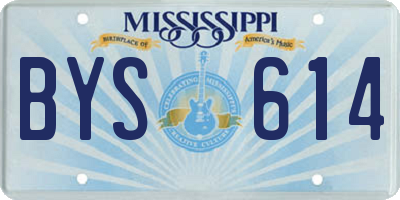 MS license plate BYS614