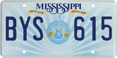 MS license plate BYS615