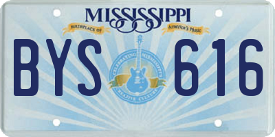 MS license plate BYS616
