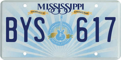 MS license plate BYS617
