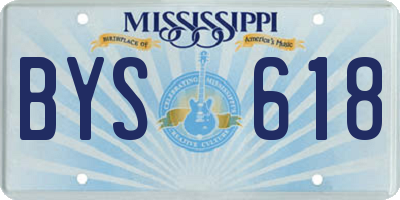MS license plate BYS618