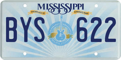 MS license plate BYS622