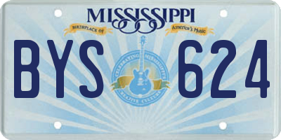 MS license plate BYS624