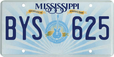MS license plate BYS625