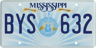 MS license plate BYS632
