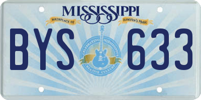 MS license plate BYS633