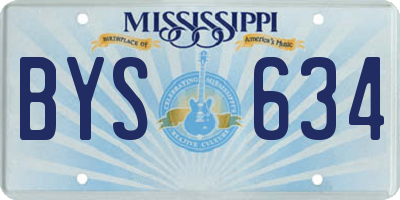 MS license plate BYS634