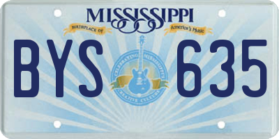 MS license plate BYS635