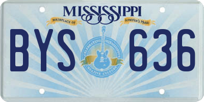 MS license plate BYS636