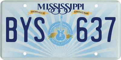 MS license plate BYS637