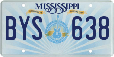 MS license plate BYS638