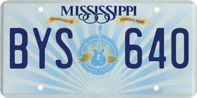 MS license plate BYS640