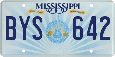 MS license plate BYS642