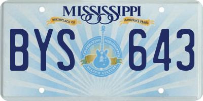 MS license plate BYS643