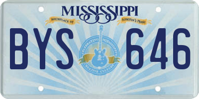MS license plate BYS646