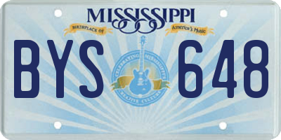 MS license plate BYS648