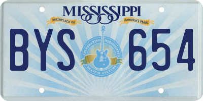 MS license plate BYS654
