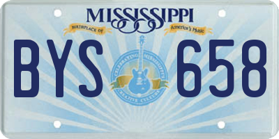MS license plate BYS658