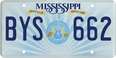 MS license plate BYS662