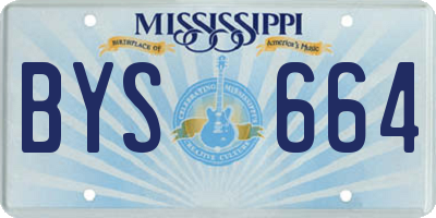 MS license plate BYS664