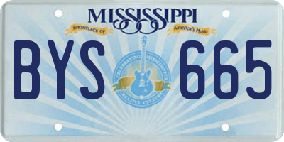 MS license plate BYS665