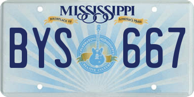 MS license plate BYS667