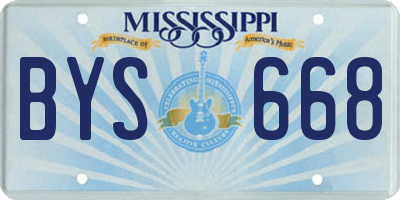 MS license plate BYS668