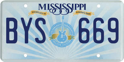 MS license plate BYS669