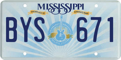 MS license plate BYS671