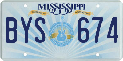 MS license plate BYS674
