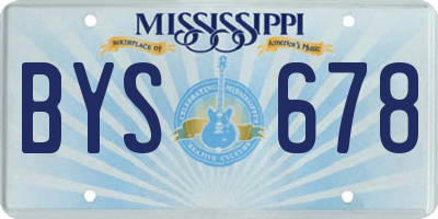 MS license plate BYS678