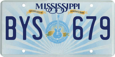 MS license plate BYS679