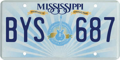 MS license plate BYS687