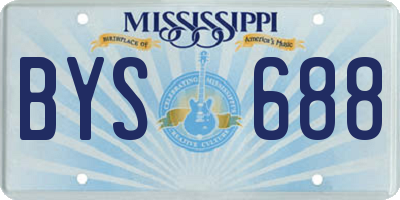 MS license plate BYS688