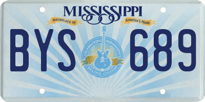MS license plate BYS689