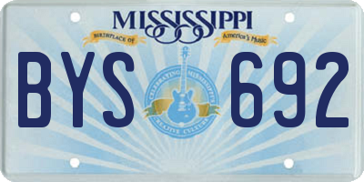 MS license plate BYS692