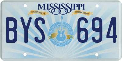 MS license plate BYS694