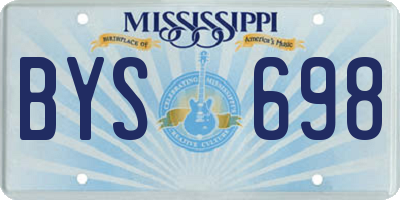 MS license plate BYS698