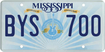 MS license plate BYS700